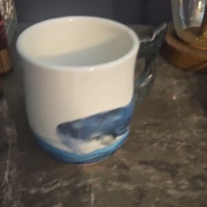 Blue and White Ceramic Mug
